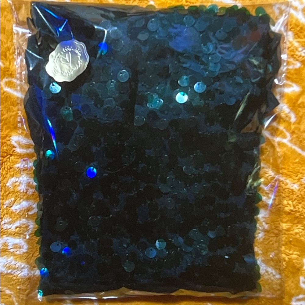 👚 (Ann Taylor) Loft Large Sequin T-Shirt Blouse - Emerald Green - Sz Large - Picture 6 of 6